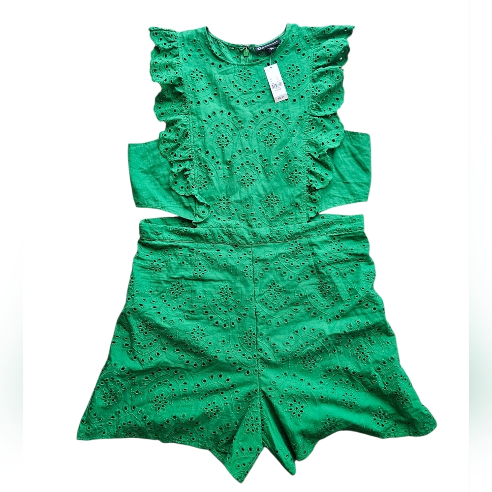 New York & Company Green Eyelet Romper